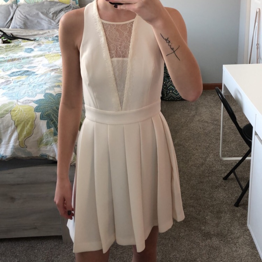 White dress with lace detailing